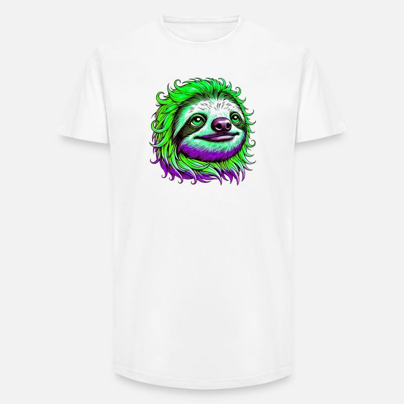 Faultier - Long Fit Männer T-Shirt - Weiß