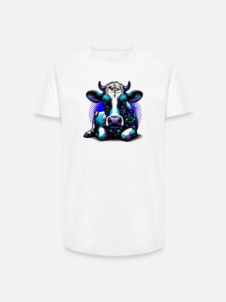 Vache - T-shirt coupe longue homme - blanc
