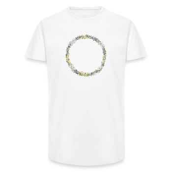 Floral Wreath, Personalizable - Long Fit Men's T-Shirt - white - Front - AI Model Male 185 light (185cm)