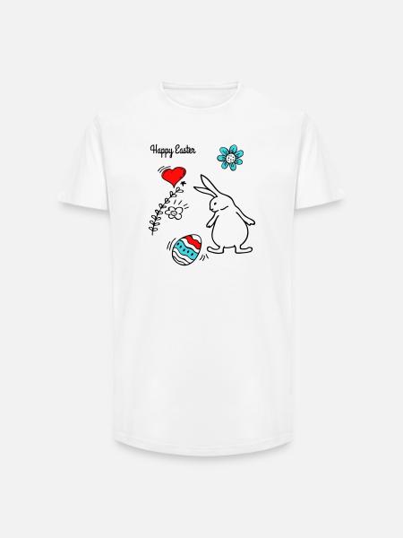 Happy Easter - Long Fit Männer T-Shirt - Weiß