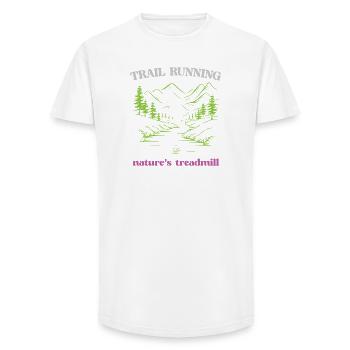Trailrunning - Das Laufband der Natur - Long Fit Männer T-Shirt - Weiß - Vorne - AI Model Male 185 light (185cm)