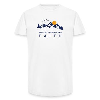 Berg versetzender Glaube. - Long Fit Männer T-Shirt - Weiß - Vorne - AI Model Male 185 light (185cm)