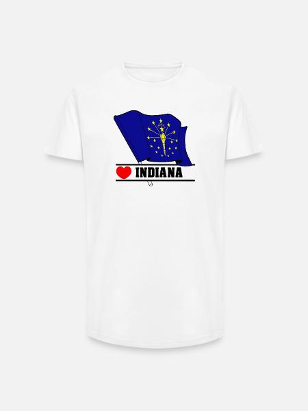 Flag Indiana heart INDIANA - Long Fit Men's T-Shirt - white