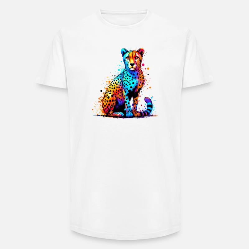 Gepard - Long Fit Männer T-Shirt - Weiß