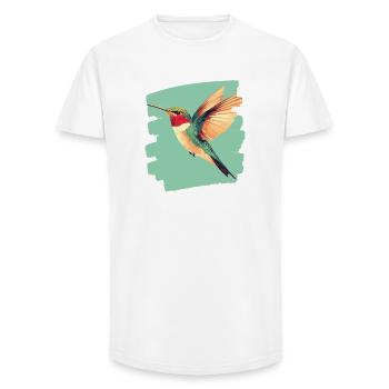 Colibri - T-shirt coupe longue homme - blanc - Devant - AI Model Male 185 light (185cm)