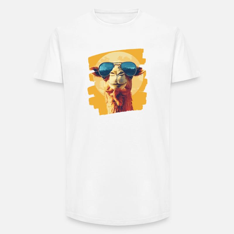 Kamel - Long Fit Männer T-Shirt - Weiß