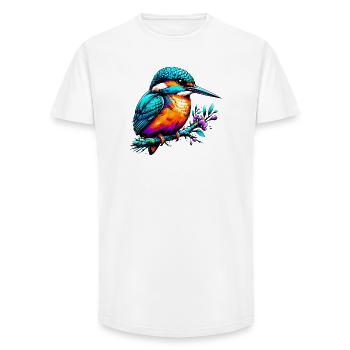 Martin-pêcheur - T-shirt coupe longue homme - blanc - Devant - AI Model Male 185 light (185cm)