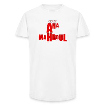 CRAZY MAHBOUL ANA - Long Fit Men's T-Shirt - white - Front - AI Model Male 185 light (185cm)