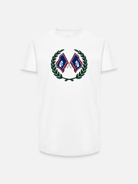 Flags USA Wyoming laurel wreath - Long Fit Men's T-Shirt - white