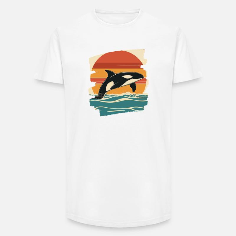 Orca - Long Fit Männer T-Shirt - Weiß