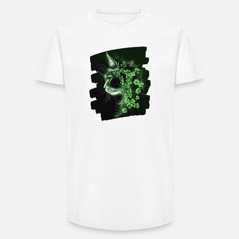 St Patricks day Katze - Long Fit Männer T-Shirt - Weiß