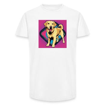 Comic Dog - Golden Retriever - Long Fit Männer T-Shirt - Weiß - Vorne - AI Model Male 185 light (185cm)