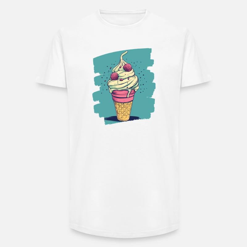 Eiscreme Eis - Long Fit Männer T-Shirt - Weiß