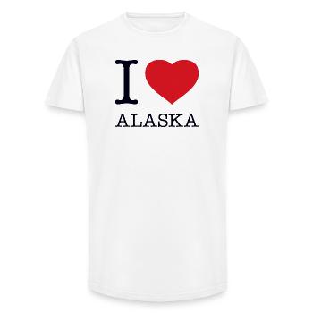 I LOVE ALASKA - Long Fit Men's T-Shirt - white - Front - AI Model Male 185 light (185cm)