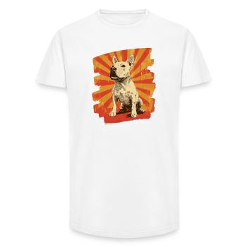 Bull Terrier Chien de combat Race de chien - T-shirt coupe longue homme - blanc - Devant - AI Model Male 185 light (185cm)
