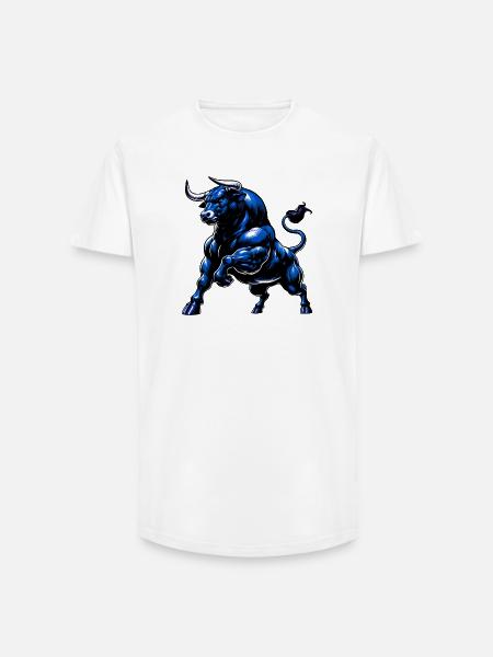 Taureau - T-shirt coupe longue homme - blanc
