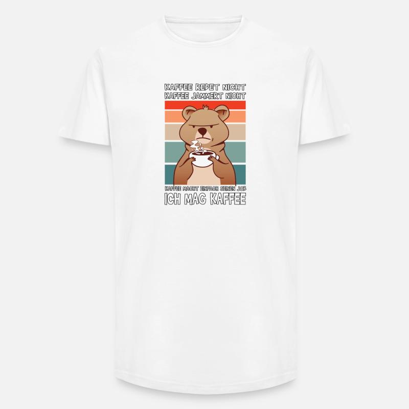 Lustige Morgenmuffel Kaffee Sprüche  - Long Fit Männer T-Shirt - Weiß