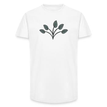 Belles feuilles - T-shirt coupe longue homme - blanc - Devant - AI Model Male 185 light (185cm)