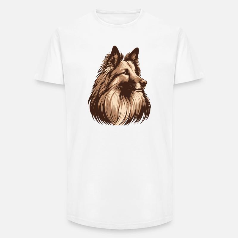 Groenendael - T-shirt coupe longue homme - blanc