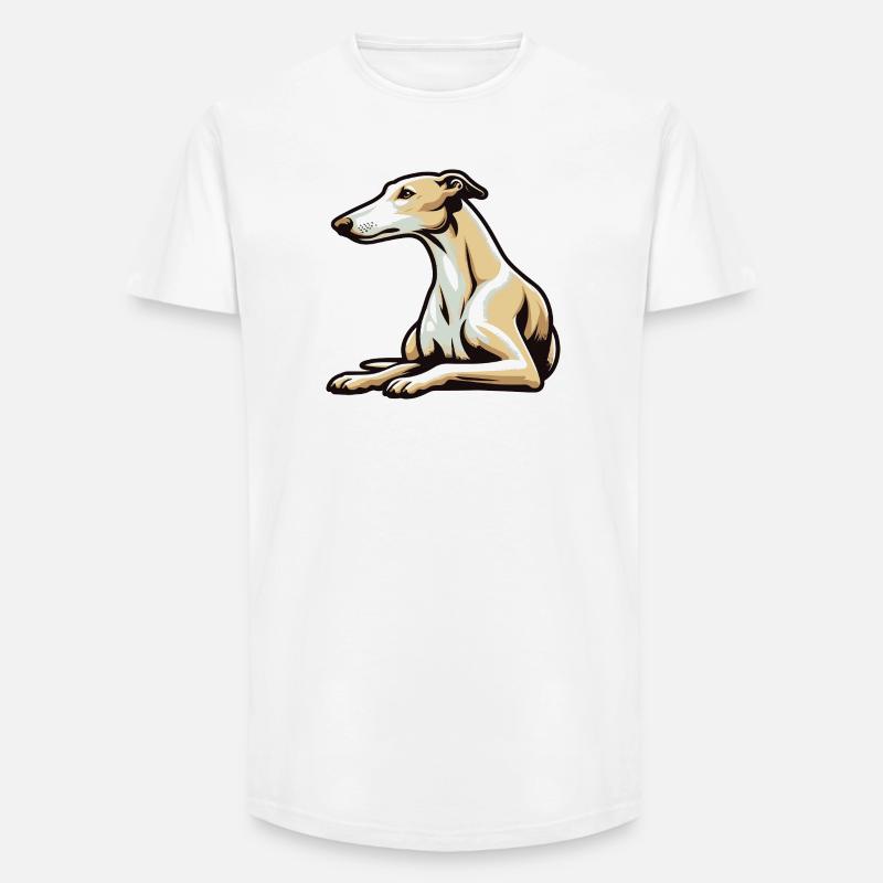 Lévrier - T-shirt coupe longue homme - blanc