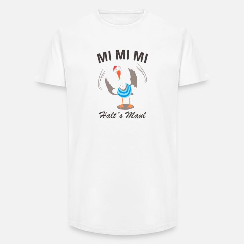 Mi Mi Mi - Long Fit Männer T-Shirt - Weiß