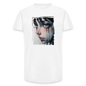 Anime Mädchen mit Tränen - Long Fit Männer T-Shirt - Weiß - Vorne - AI Model Male 185 light (185cm)