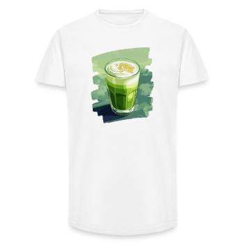 Matcha Latte Lover Green Tea - Long Fit Men's T-Shirt - white - Front - AI Model Male 185 light (185cm)
