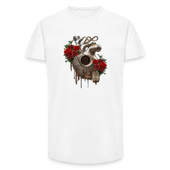 Steampunk Passion, the Mechanical Heart of Love. - Long Fit Men's T-Shirt - white - Front - AI Model Male 185 light (185cm)