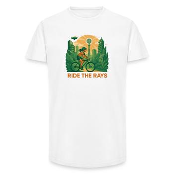 Chevauchez les Rays - T-shirt coupe longue homme - blanc - Devant - AI Model Male 185 light (185cm)