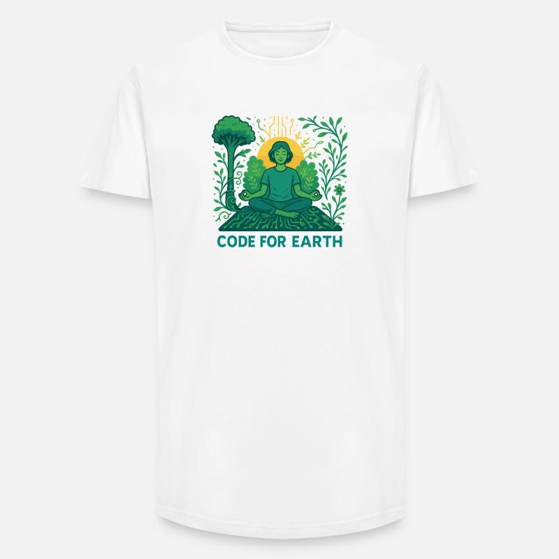 Code for Earth - Long Fit Men's T-Shirt - white