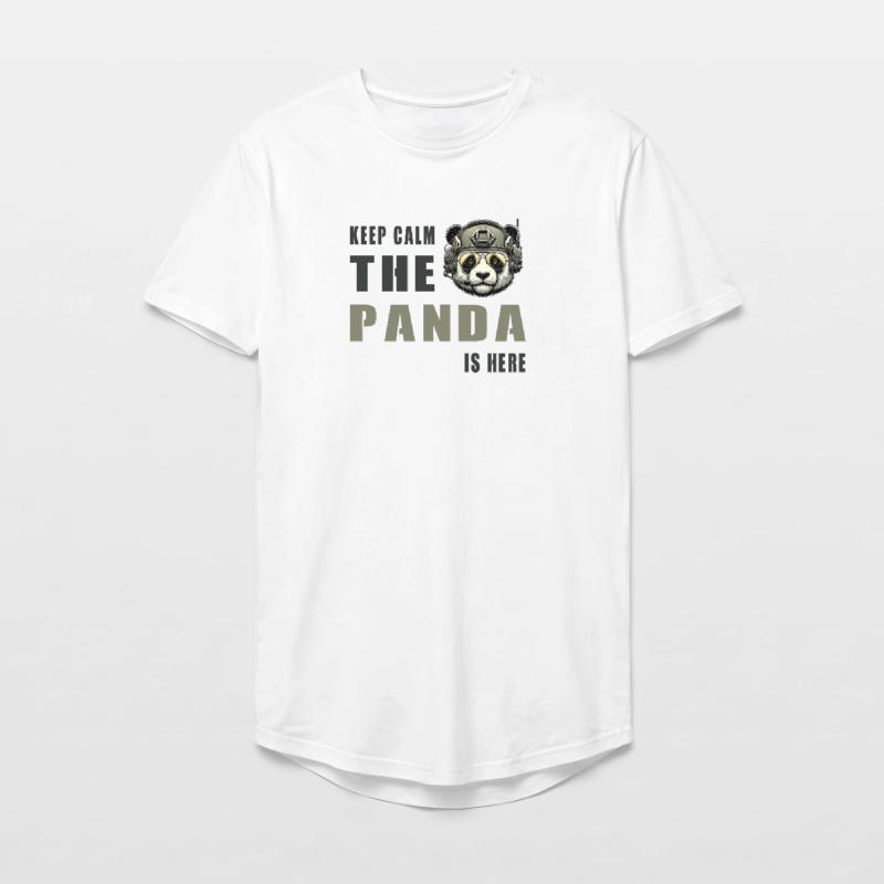 Taktischer Panda – Keep Calm Long Fit Männer T-Shirt