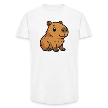 Süßes Cartoon Capybara, süß und chillig - Long Fit Männer T-Shirt - Weiß - Vorne - AI Model Male 185 light (185cm)