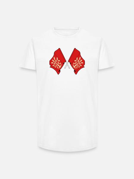 Crossed Flags of Agder Symbolic Design - Long Fit Men's T-Shirt - white