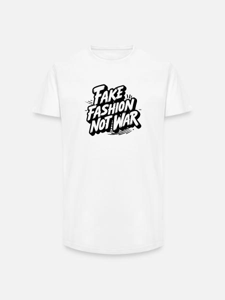 Fake Fashion not War - Long Fit Männer T-Shirt - Weiß