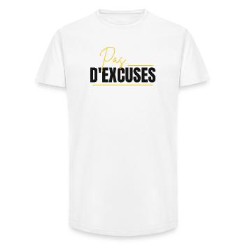 No Excuses - Long Fit Men's T-Shirt - white - Front - AI Model Male 185 light (185cm)