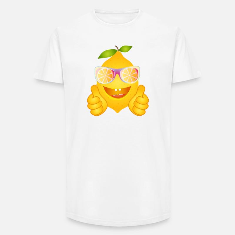 Coole Zitrone mit Sonnenbrille – Comicfrucht - Long Fit Männer T-Shirt - Weiß