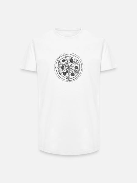Pizza - Long Fit Männer T-Shirt - Weiß