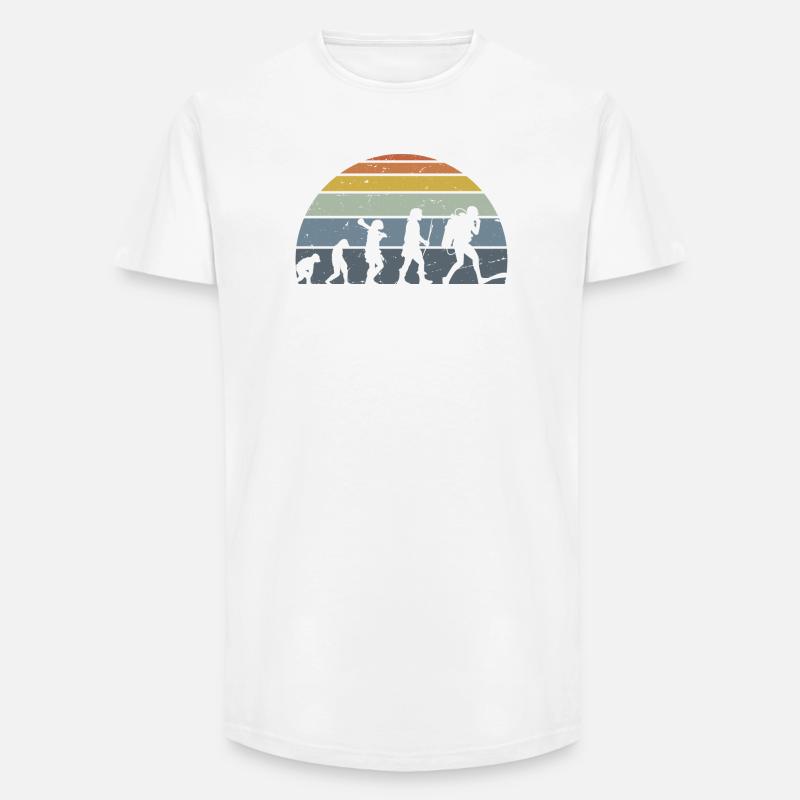 Die Evolution des Silhouettendesigns der Menschheit - Long Fit Männer T-Shirt - Weiß