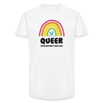 LGBT Pride Month - Queer. Schon vorher war es cool - Long Fit Männer T-Shirt - Weiß - Vorne - AI Model Male 185 light (185cm)