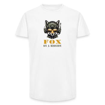 Fox in Mission / Military - Long Fit Men's T-Shirt - white - Front - AI Model Male 185 light (185cm)