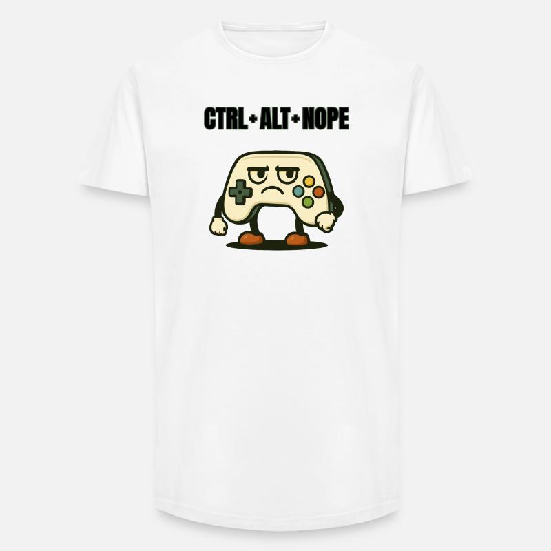 CTRL ALT NOPE Controller-Meme - Long Fit Männer T-Shirt - Weiß