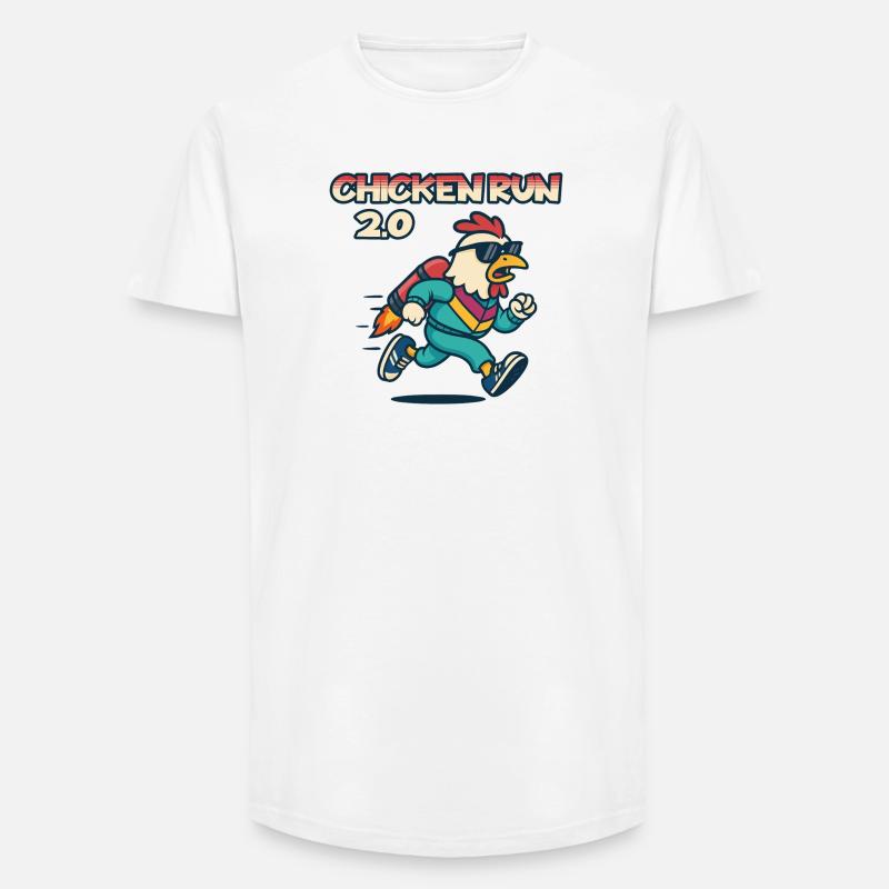 Chicken Run 2.0 Abenteuer-Tee - Long Fit Männer T-Shirt - Weiß
