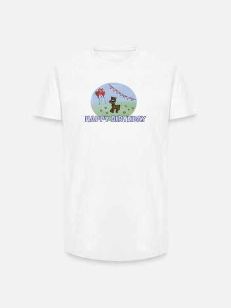 Happy Birthday Alpaka - Long Fit Männer T-Shirt - Weiß