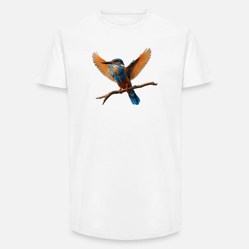 Lebhafter Eisvogel im Flug - Long Fit Männer T-Shirt - Weiß