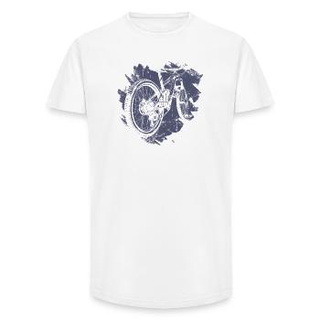 Illustration d’engrenage de vélo rétro - T-shirt coupe longue homme - blanc - Devant - AI Model Male 185 light (185cm)