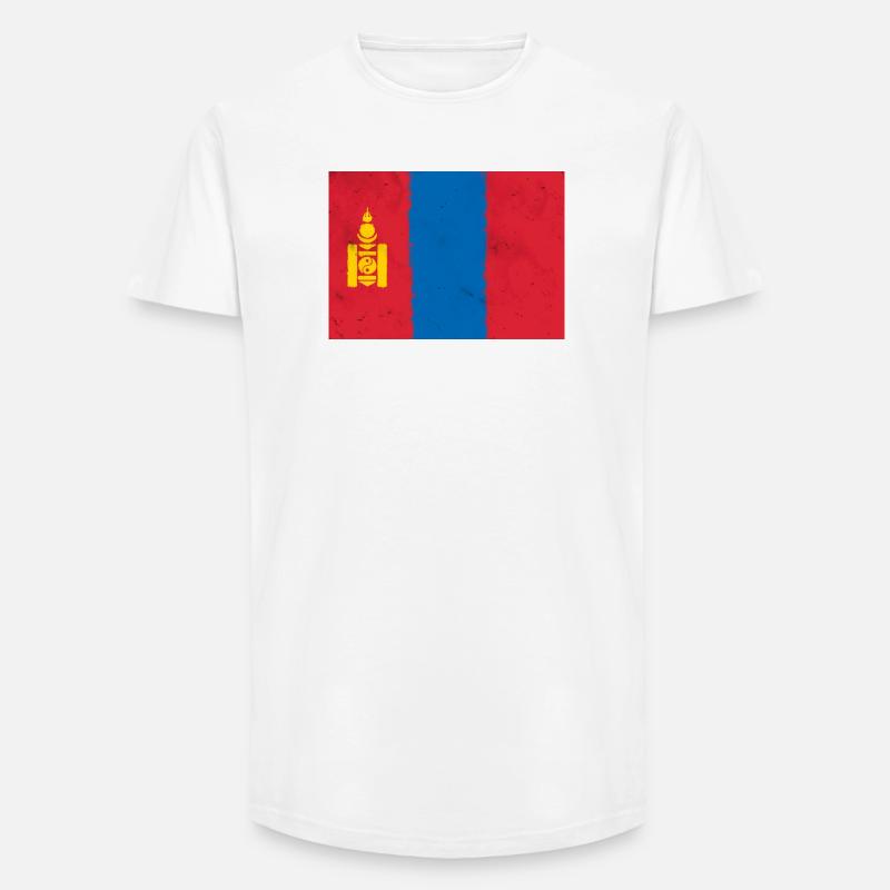 Flagge der Mongolei - Long Fit Männer T-Shirt - Weiß