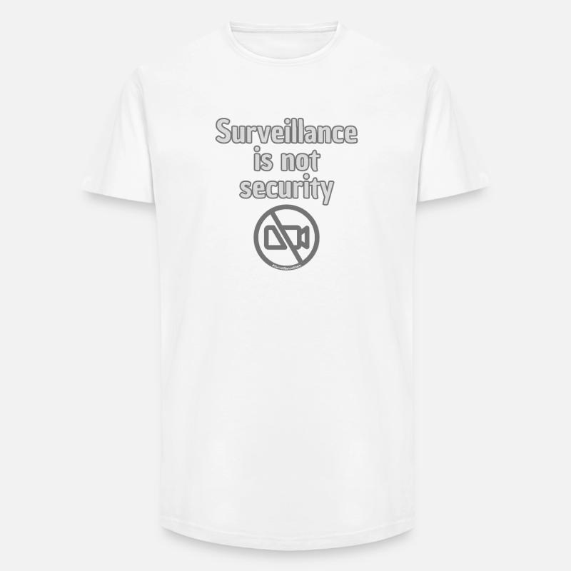 Surveillance Is Not Security Statement Motiv - Long Fit Männer T-Shirt - Weiß