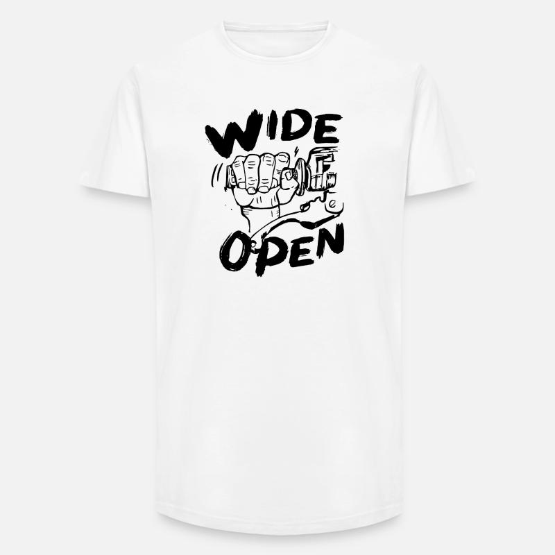weit geöffnet - Long Fit Männer T-Shirt - Weiß