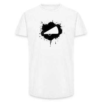 Croquis de mégaphone d’encouragement - T-shirt coupe longue homme - blanc - Devant - AI Model Male 185 light (185cm)