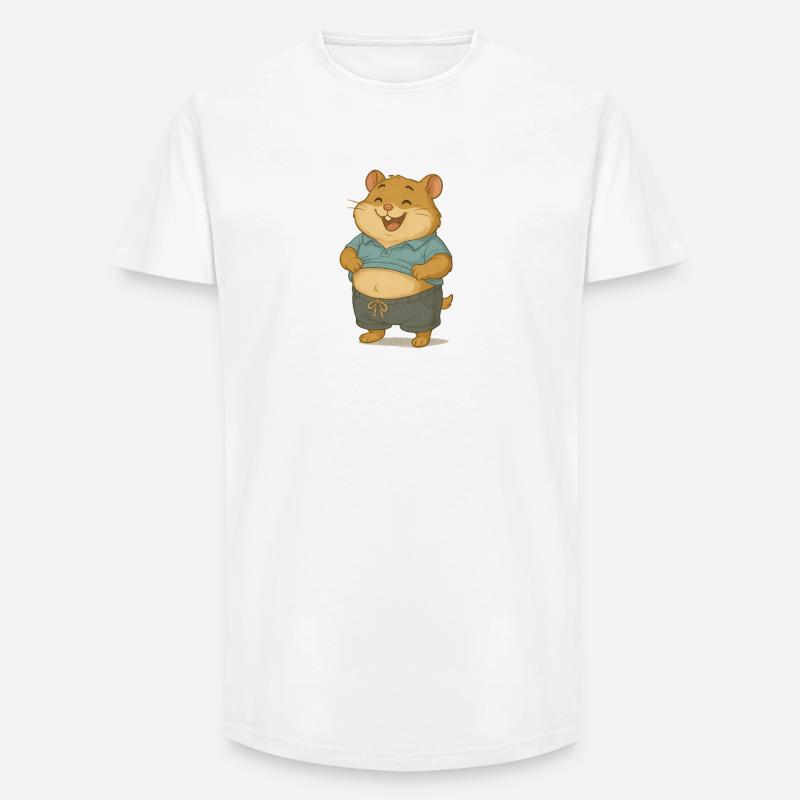 Chilliger Hamster im Freizeitlook - Long Fit Männer T-Shirt - Weiß